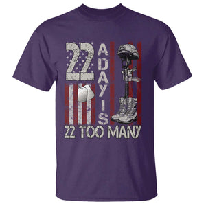 Veteran Suicide Awareness T Shirt 22 A Day Is 22 Too Many TS02 Purple Print Your Wear