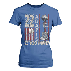 Veteran Suicide Awareness T Shirt For Women 22 A Day Is 22 Too Many TS02 Royal Blue Print Your Wear