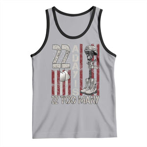 Veteran Suicide Awareness Tank Top 22 A Day Is 22 Too Many TS02 Athletic Heather Black Print Your Wear