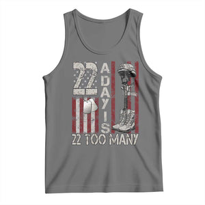 Veteran Suicide Awareness Tank Top 22 A Day Is 22 Too Many TS02 Black Heather Print Your Wear