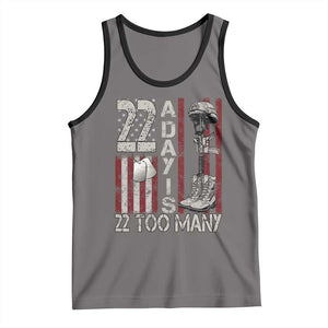 Veteran Suicide Awareness Tank Top 22 A Day Is 22 Too Many TS02 Deep Heather Black Print Your Wear