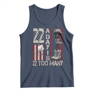 Veteran Suicide Awareness Tank Top 22 A Day Is 22 Too Many TS02 Navy Print Your Wear