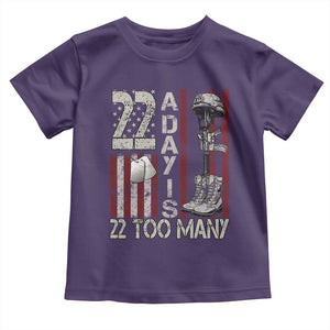 Veteran Suicide Awareness Toddler T Shirt 22 A Day Is 22 Too Many TS02 Purple Print Your Wear