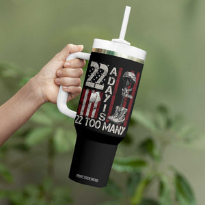 Veteran Suicide Awareness Tumbler With Handle 22 A Day Is 22 Too Many TS02 Print Your Wear