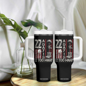 Veteran Suicide Awareness Tumbler With Handle 22 A Day Is 22 Too Many TS02 Print Your Wear