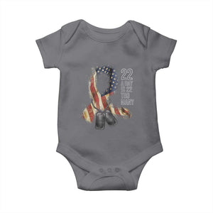 Veteran Suicide Awareness Baby Onesie 22 A Day Is 22 Too Many American Flag Ribbon TS02 Charcoal Print Your Wear