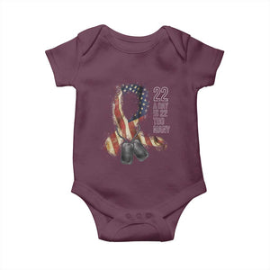 Veteran Suicide Awareness Baby Onesie 22 A Day Is 22 Too Many American Flag Ribbon TS02 Maroon Print Your Wear