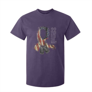 Veteran Suicide Awareness T Shirt For Kid 22 A Day Is 22 Too Many American Flag Ribbon TS02 Purple Print Your Wear