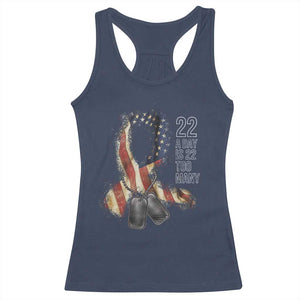Veteran Suicide Awareness Racerback Tank Top 22 A Day Is 22 Too Many American Flag Ribbon TS02 Navy Print Your Wear