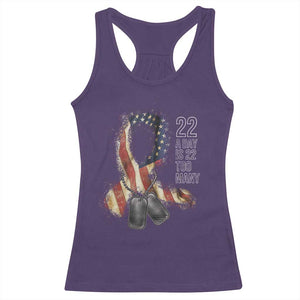 Veteran Suicide Awareness Racerback Tank Top 22 A Day Is 22 Too Many American Flag Ribbon TS02 Purple Print Your Wear