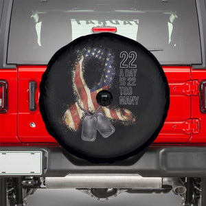 Veteran Suicide Awareness Spare Tire Cover 22 A Day Is 22 Too Many American Flag Ribbon TS02 Black Print Your Wear