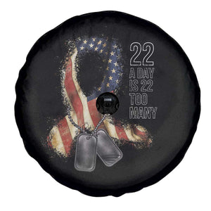 Veteran Suicide Awareness Spare Tire Cover 22 A Day Is 22 Too Many American Flag Ribbon TS02 Print Your Wear