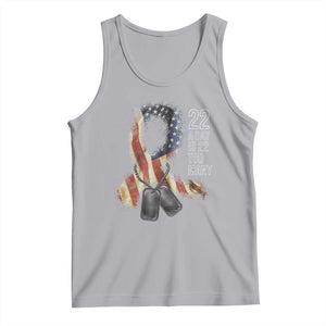 Veteran Suicide Awareness Tank Top 22 A Day Is 22 Too Many American Flag Ribbon TS02 Athletic Heather Print Your Wear