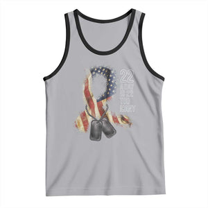 Veteran Suicide Awareness Tank Top 22 A Day Is 22 Too Many American Flag Ribbon TS02 Athletic Heather Black Print Your Wear