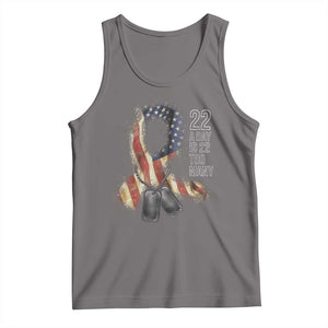 Veteran Suicide Awareness Tank Top 22 A Day Is 22 Too Many American Flag Ribbon TS02 Deep Heather Print Your Wear
