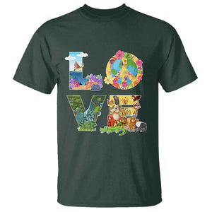 Love Earth Day T Shirt Alphabet Save The Planet Everyday Environment TS02 Dark Forest Green Printyourwear