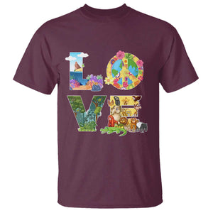 Love Earth Day T Shirt Alphabet Save The Planet Everyday Environment TS02 Maroon Printyourwear