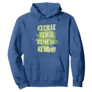 Earth Day Hoodie Recycle Reuse Renew Rethink The Four Rs Go Green TS02 Royal Blue Printyourwear