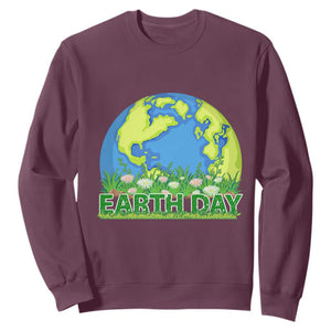 Earth Day Birthday Sweatshirt Save The Planet Everyday TS02 Maroon Printyourwear