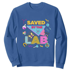 Lab Week Sweatshirt Saved By The Lab Retro Medical Laboratory Tech TS02 Royal Blue Printyourwear