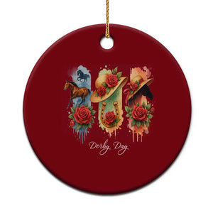 Ky Derby Day Ceramic Ornament Horse Racing Nice Hat Mint Julep and Roses TS02 1pc Red Print Your Wear