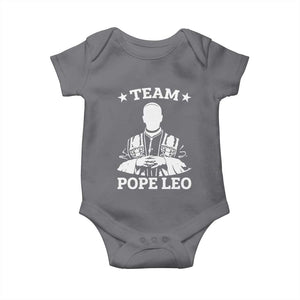Team Pope Leo XIV Baby Onesie Vintage Catholic Faith Historical Religious Support TS02 Charcoal Print Your Wear