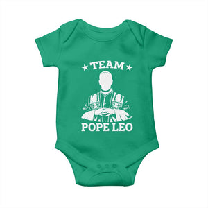Team Pope Leo XIV Baby Onesie Vintage Catholic Faith Historical Religious Support TS02 Irish Green Print Your Wear