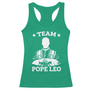 Team Pope Leo XIV Racerback Tank Top Vintage Catholic Faith Historical Religious Support TS02 Irish Green Print Your Wear