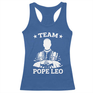 Team Pope Leo XIV Racerback Tank Top Vintage Catholic Faith Historical Religious Support TS02 Royal Blue Print Your Wear
