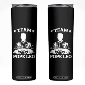 Team Pope Leo XIV Skinny Tumbler Vintage Catholic Faith Historical Religious Support TS02 Black Print Your Wear