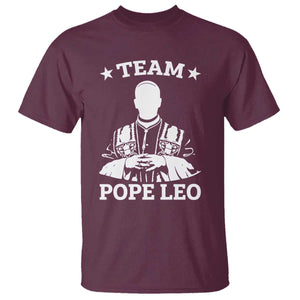 Team Pope Leo XIV T Shirt Vintage Catholic Faith Historical Religious Support TS02 Maroon Print Your Wear