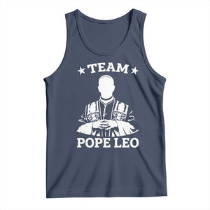 Team Pope Leo XIV Tank Top Vintage Catholic Faith Historical Religious Support TS02 Navy Print Your Wear