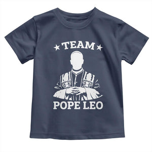 Team Pope Leo XIV Toddler T Shirt Vintage Catholic Faith Historical Religious Support TS02 Navy Print Your Wear