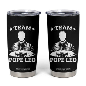 Team Pope Leo XIV Tumbler Cup Vintage Catholic Faith Historical Religious Support TS02 Black Print Your Wear