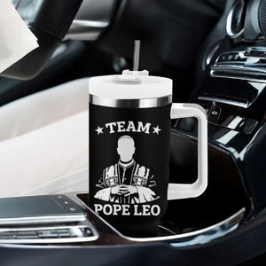 Team Pope Leo XIV Tumbler With Handle Vintage Catholic Faith Historical Religious Support TS02 Print Your Wear