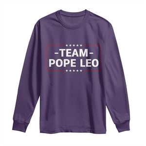 Team Pope Leo XIV Long Sleeve Shirt Catholic Pride Religious Faith Solidarity TS02 Purple Print Your Wear