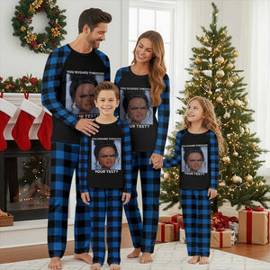 Funny You Rushed Through Your Test Doll Face Meme Plaid Pajama Set Teacher Reaction Humor Testing Day TS02 Blue Plaid Print Your Wear