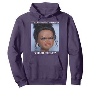 Funny You Rushed Through Your Test Doll Face Meme Hoodie Teacher Reaction Humor Testing Day TS02 Purple Print Your Wear