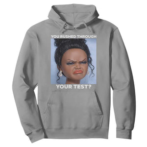 Funny You Rushed Through Your Test Doll Face Meme Hoodie Teacher Reaction Humor Testing Day TS02 Sport Gray Print Your Wear