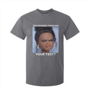Funny You Rushed Through Your Test Doll Face Meme T Shirt For Kid Teacher Reaction Humor Testing Day TS02 Charcoal Print Your Wear