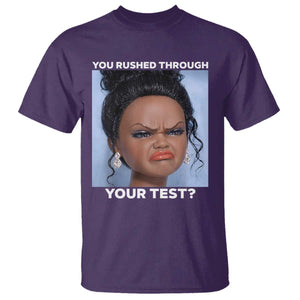 Funny You Rushed Through Your Test Doll Face Meme T Shirt Teacher Reaction Humor Testing Day TS02 Purple Print Your Wear