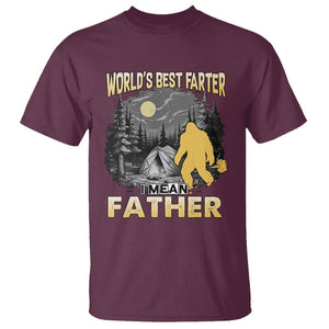 World's Best Farter T Shirt I Mean Father Funny Bigfoot Father's Day TS02 Maroon Print Your Wear