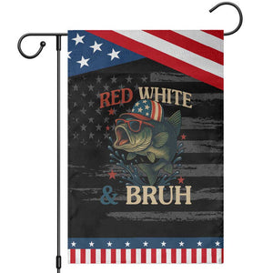 Retro Red White And Bruh Fishing Garden Flag Funny Patriotic Bass 4th Of July TS02 Distressed Black Blue Print Your Wear