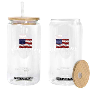 Two Fiddy America 250th Anniversary Minimalist Glass Can Funny US American Flag Slang 1776 to 2026 Semiquincentennial