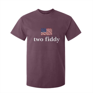 Two Fiddy America 250th Anniversary Minimalist T Shirt For Kid Funny US American Flag Slang 1776 to 2026 Semiquincentennial