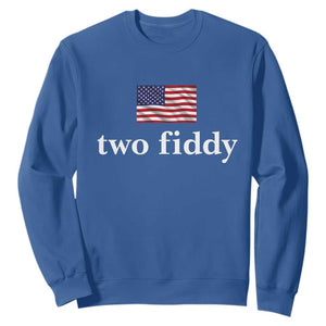 Two Fiddy America 250th Anniversary Minimalist Sweatshirt Funny US American Flag Slang 1776 to 2026 Semiquincentennial