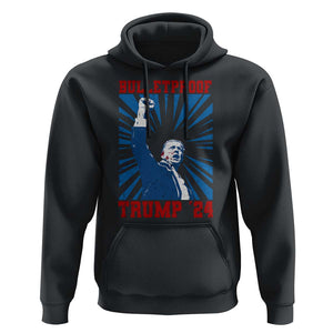 Strong Trump 2024 Hoodie Bulletproof Raised Fist Not Today President 45 47 TS02 Black Print Your Wear