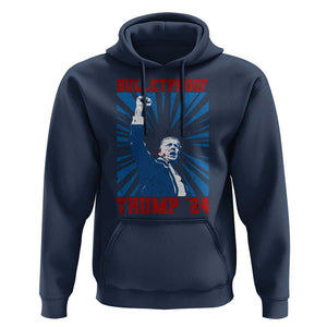 Strong Trump 2024 Hoodie Bulletproof Raised Fist Not Today President 45 47 TS02 Navy Print Your Wear