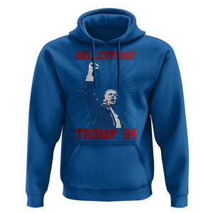 Strong Trump 2024 Hoodie Bulletproof Raised Fist Not Today President 45 47 TS02 Royal Blue Print Your Wear