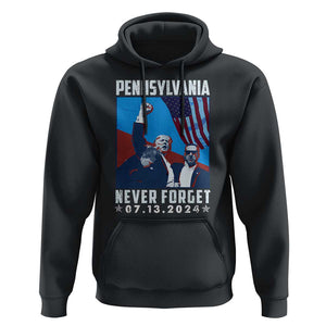 Trump Raised Fist Hoodie Butler Pennsylvania Never Forget July 13 2024 TS02 Black Print Your Wear